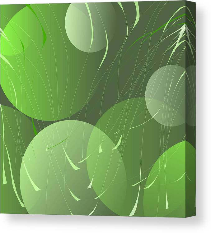 Green Canvas Print featuring the digital art Green Whimsy by Mary Bedy