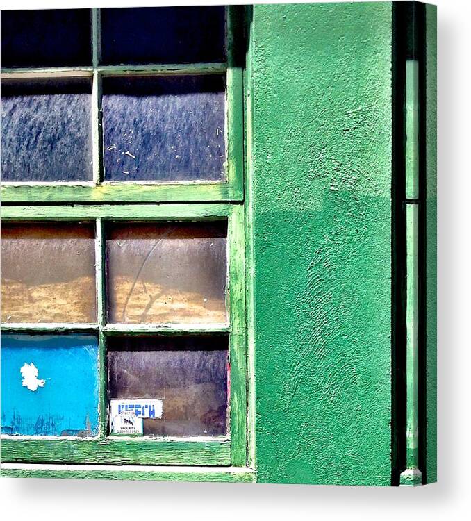  Canvas Print featuring the photograph Green Window Corner by Julie Gebhardt