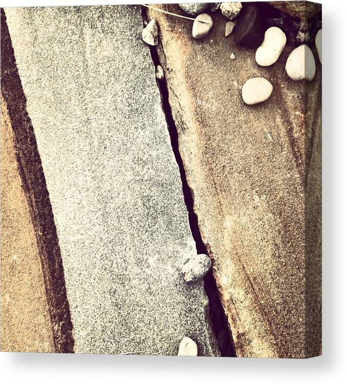 Grey Canvas Print featuring the photograph Grey Stone Abstract by Christy Beckwith
