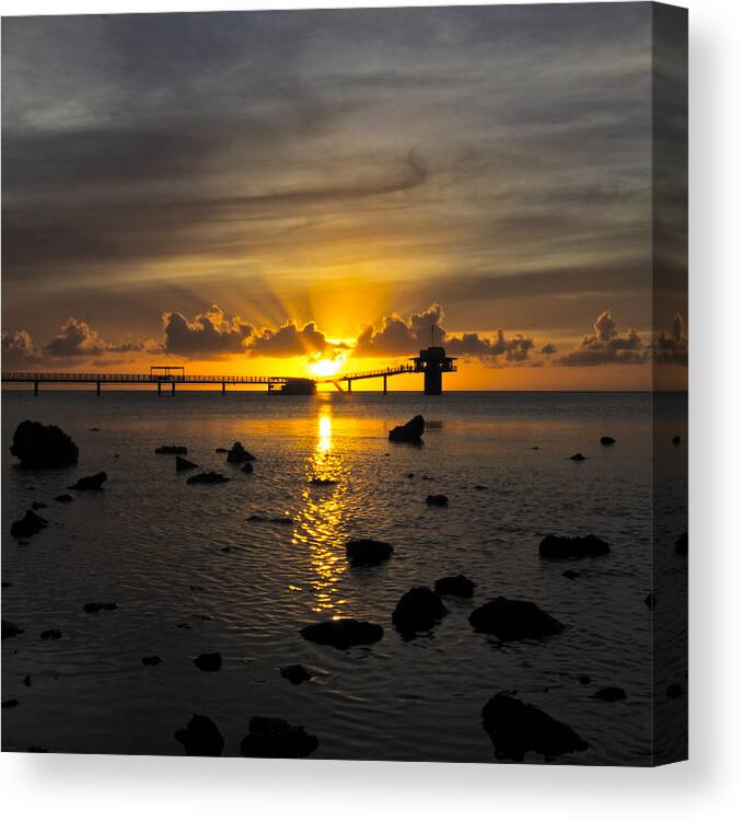 Guam Canvas Print featuring the photograph Guam Sunset by Brian Governale