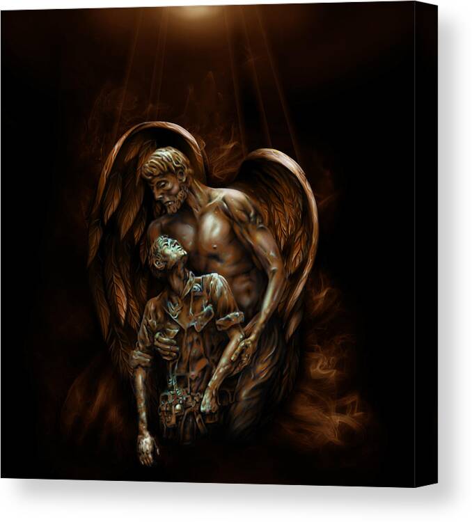 Angels Canvas Print featuring the painting Guardian by William Love