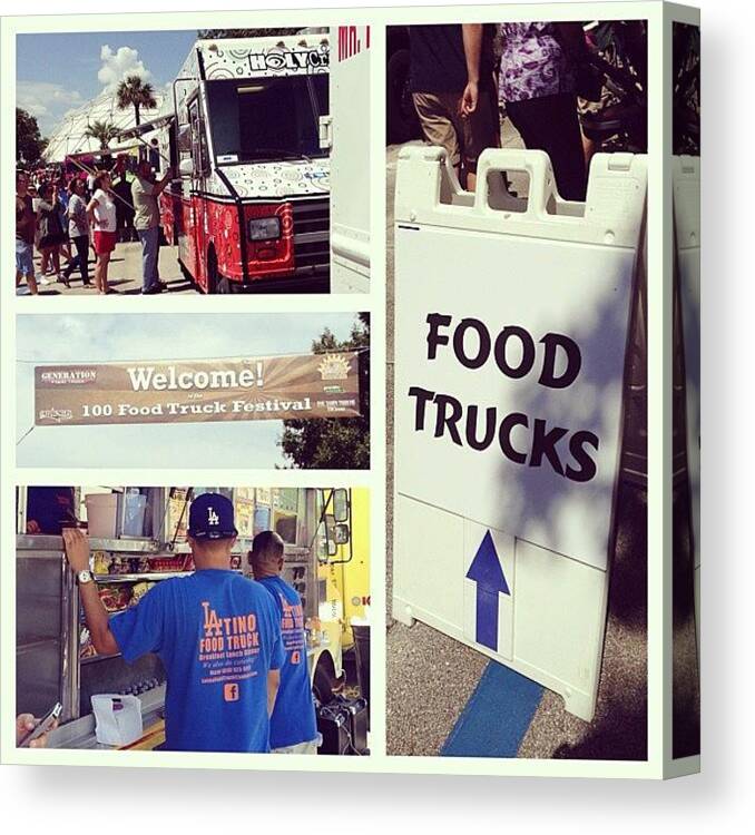 Foodtruckfestival Canvas Print featuring the photograph Guinness Book World Record- 100 Food by Gilberto Bernal
