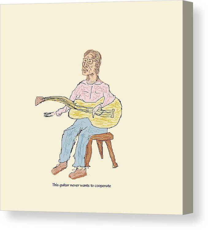 Jim Taylor Canvas Print featuring the digital art Guitar Frustration by Jim Taylor