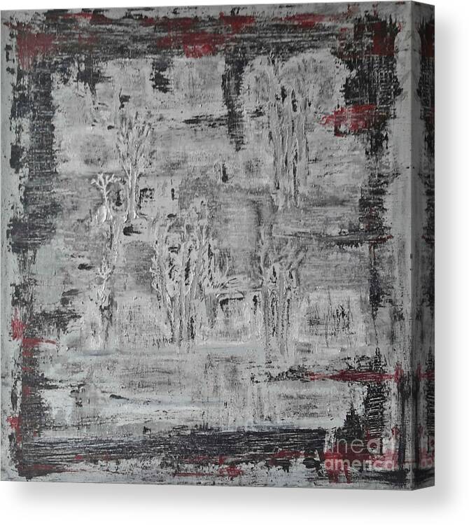Abstract Painting Strcutured Mix Canvas Print featuring the painting H1 - platzhirsch dos by KUNST MIT HERZ Art with heart