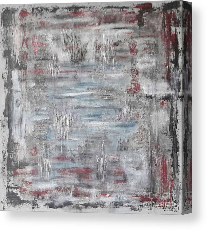 Abstract Painting Strcutured Mix Canvas Print featuring the painting H2 - platzhirsch tres by KUNST MIT HERZ Art with heart
