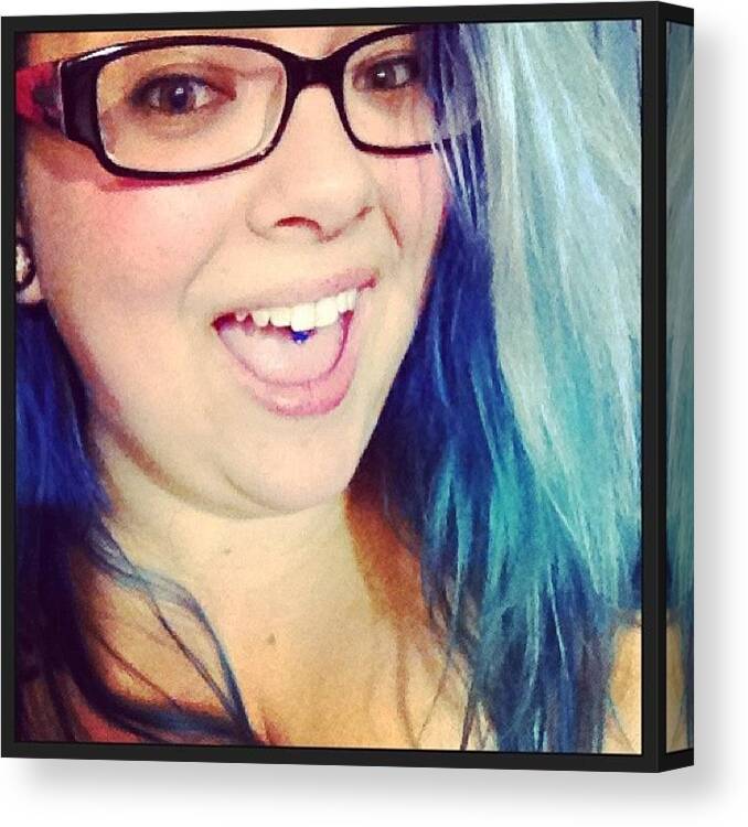 Saturdaynight Canvas Print featuring the photograph Haaaaammerred!!!! #drunkie #selfie by Katrina A