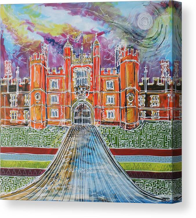 Hampton Court Canvas Print featuring the painting Hampton Court by Laura Hol Art