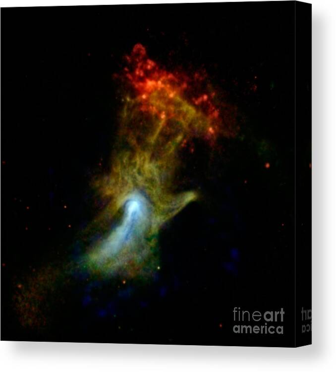 Galaxy Canvas Print featuring the photograph Hand Of God Pulsar Wind Nebula by Science Source