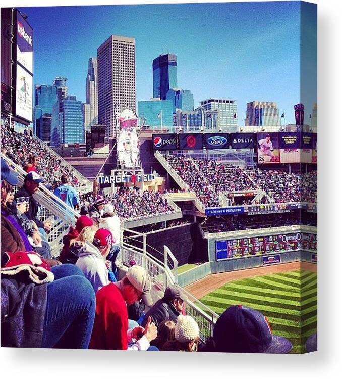 Twins Canvas Print featuring the photograph Happy Opening Day!!! #minnesota #twins by Jen Hernandez