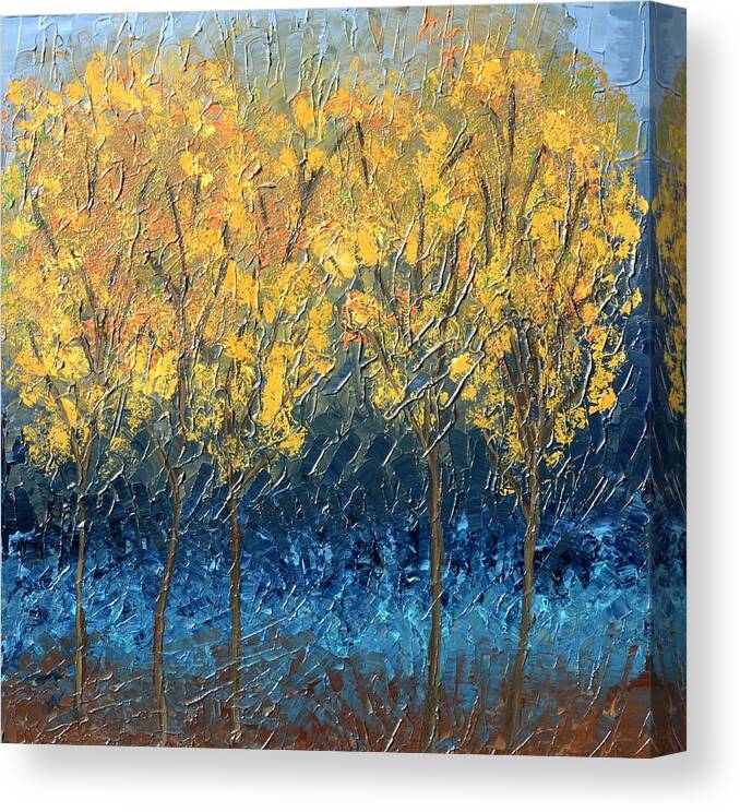 Fall Trees Canvas Print featuring the painting Happy Trees by Linda Bailey
