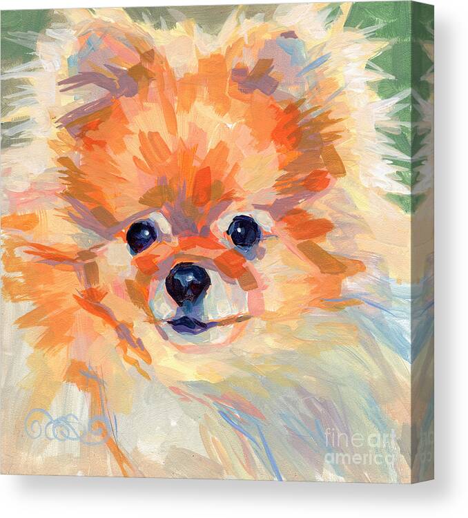 Pomeranian Canvas Print featuring the painting Hardley A Hadley by Kimberly Santini