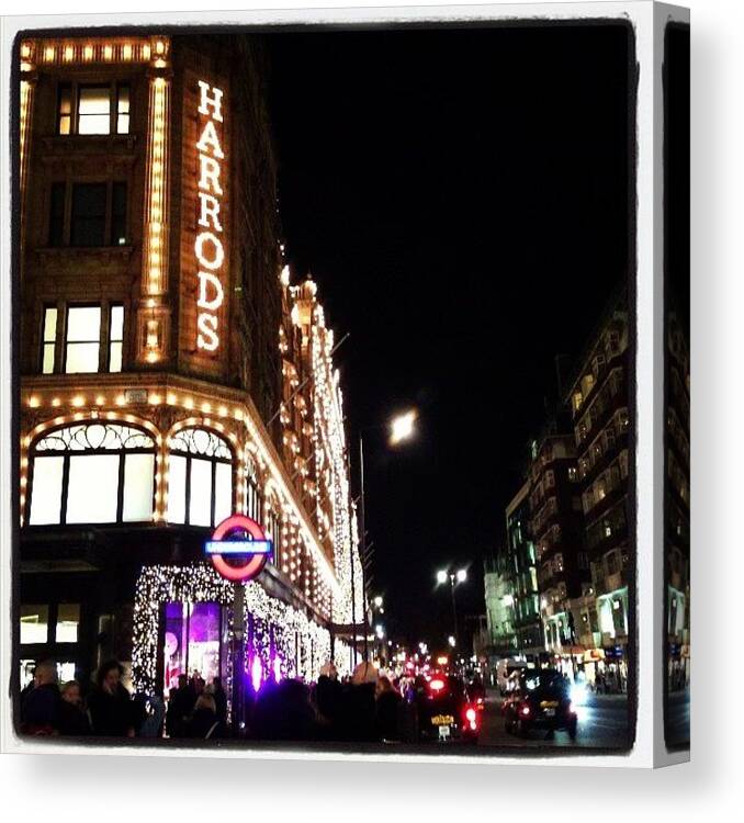  Canvas Print featuring the photograph Harrods, London....oh, Bling Bling! by Julie Kim