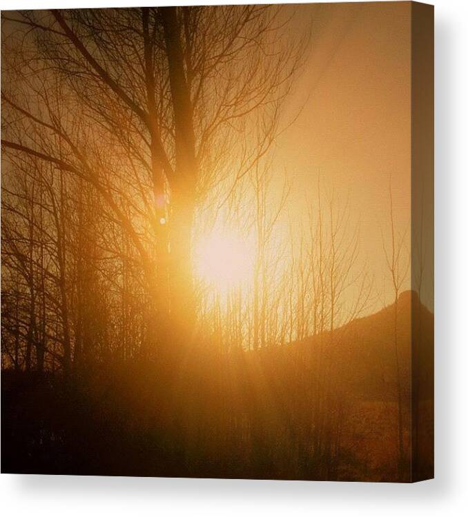 Northernireland Canvas Print featuring the photograph Hazy Morning In N.ireland. I'd Like To by Donna Wright