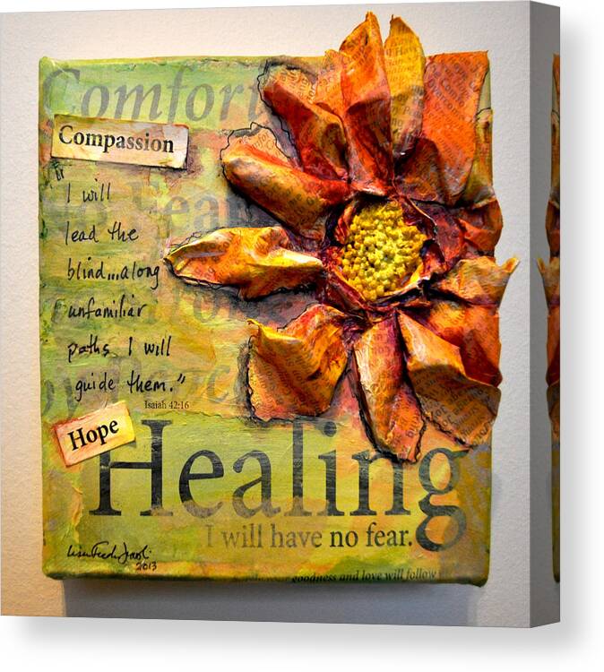 Compassion Canvas Print featuring the painting Healing from Isaiah 42 by Lisa Jaworski