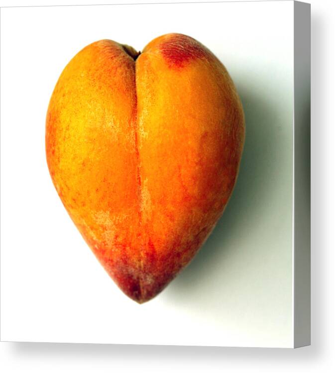 Peach Canvas Print featuring the photograph Heart Peach by Mark Langford