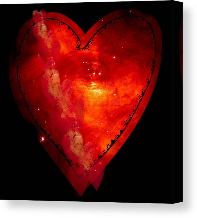 Valentine Canvas Print featuring the photograph Hearts in Space I by Marianne Campolongo