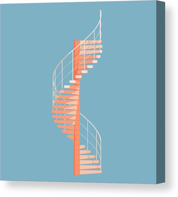 #faatoppicks Canvas Print featuring the digital art Helical Stairs by Peter Cassidy