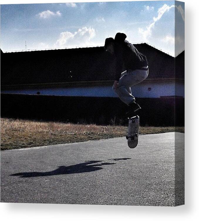 Skating Canvas Print featuring the photograph Hello Jak Pán :d #skateboarding by Jan Barton