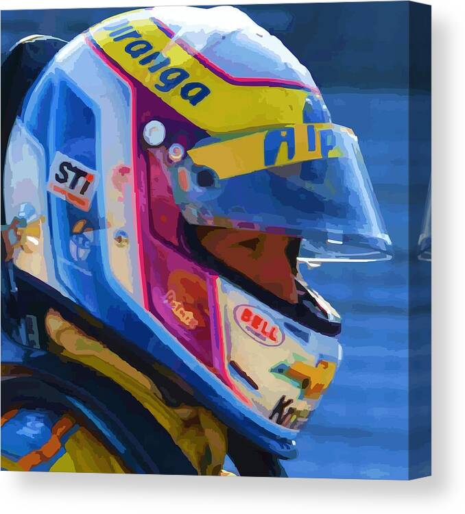 Race Car Driver Attractive Canvas Print featuring the photograph Helmet of a Female Hero by P Dwain Morris