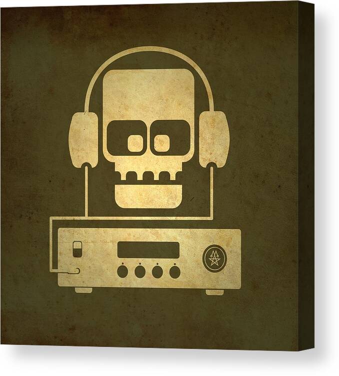 Vacuum Tubes Canvas Print featuring the digital art Hi Fi Skull by Milton Thompson