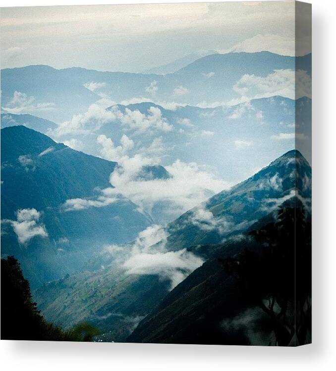  Canvas Print featuring the photograph Himalayas Evening by Raimond Klavins
