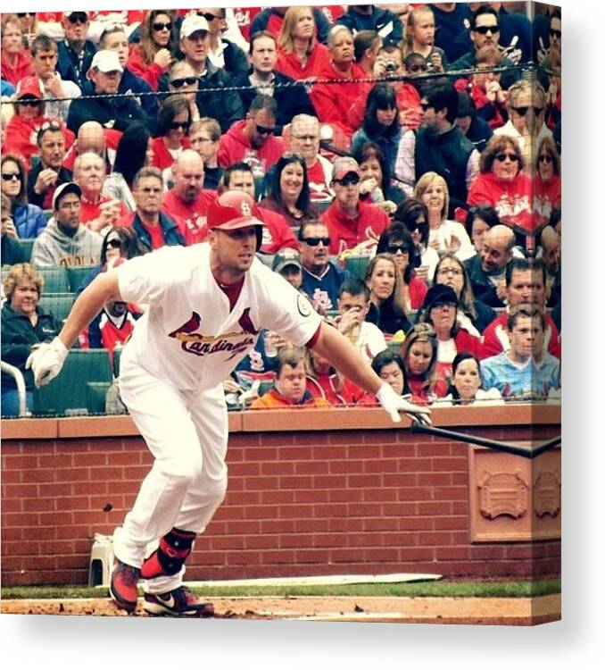 Stlcards Canvas Print featuring the photograph Holliday Yesterday. #mattholliday by Hayley Beals