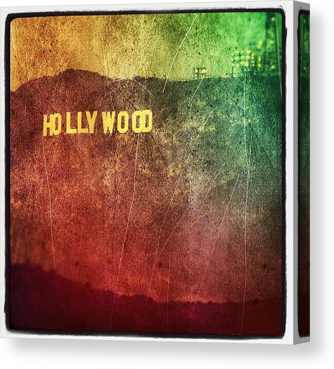 Losangeles Canvas Print featuring the photograph Hollywood Sign by Jill Battaglia