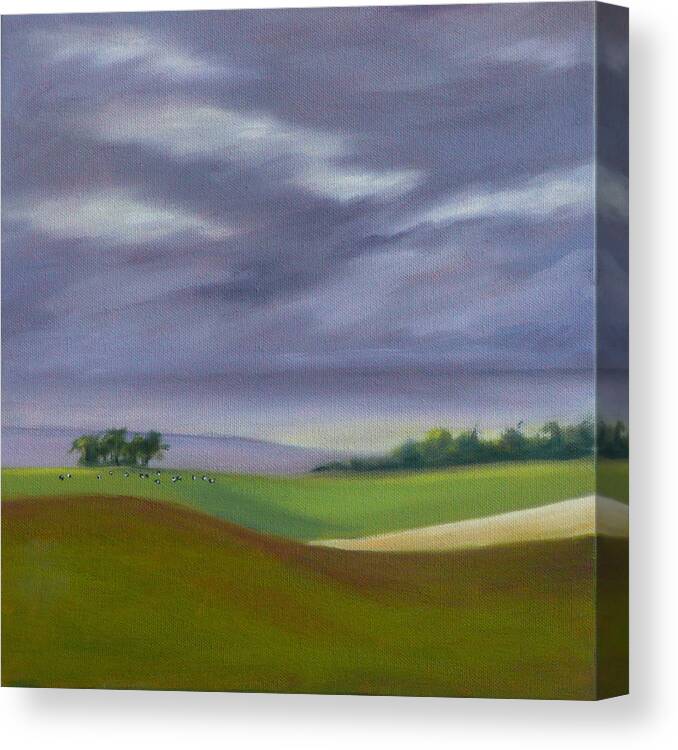 Triptych Farmland Canvas Print featuring the painting Homeward Bound Left by Jo Appleby