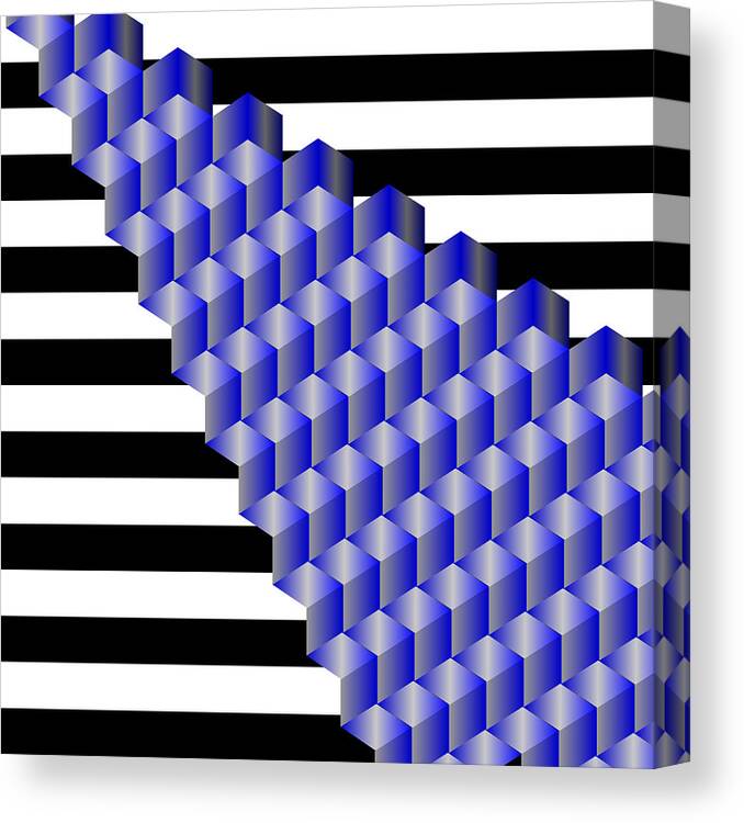Abstract Digital Reilly Vasarely Opart Op Rithmart Canvas Print featuring the digital art Hommage.3 by Gareth Lewis