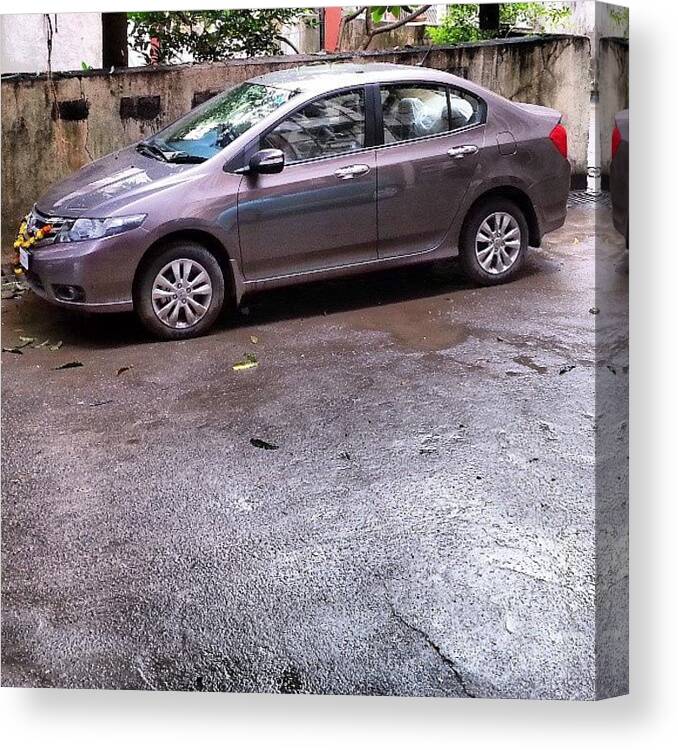 City Canvas Print featuring the photograph #honda #city #car #sedan #galaxynote2 by Parth Patel