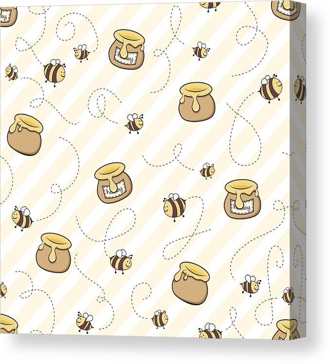 Working Canvas Print featuring the drawing Honey and bees by J614