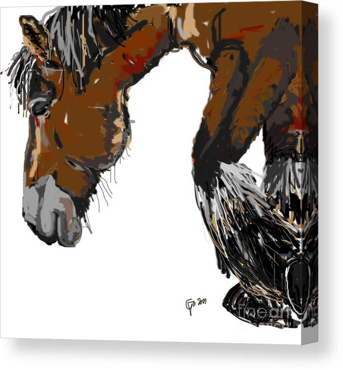 Big Horse Canvas Print featuring the painting horse - Guus by Go Van Kampen