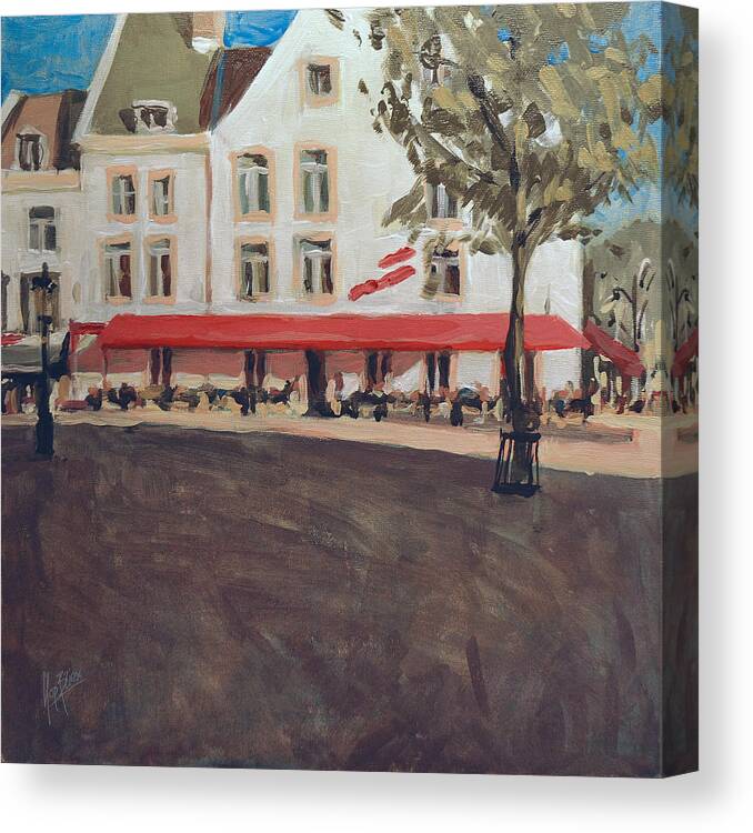 Plein Air Canvas Print featuring the painting Hotel La Colombe Early Autumn by Nop Briex