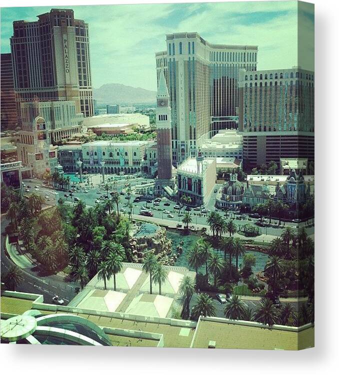 Hotelview Canvas Print featuring the photograph #hotelview#vegas#mirage by Heather Murphy