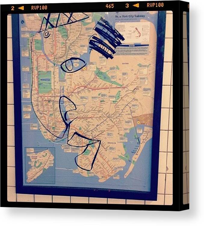  Canvas Print featuring the photograph How Ill See Every Map Of Ny From Now On by Evan Kelman