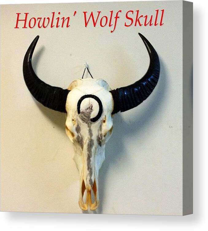 Australia Canvas Print featuring the photograph Howlin' Wolf Skull - Hand Carved, Hand by Shikoba Photography