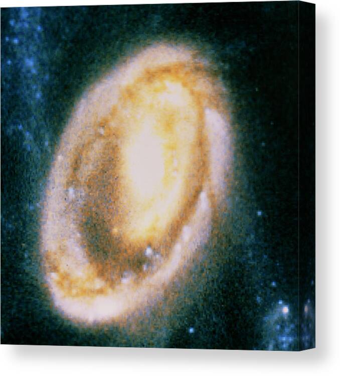 Cartwheel Galaxy Canvas Print featuring the photograph Hst Image Of Core Of Cartwheel Galaxy by Nasa/esa/stsci/k.borne/science Photo Library