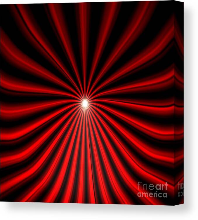 Hyperspace Canvas Print featuring the painting Hyperspace Red Square by Pet Serrano