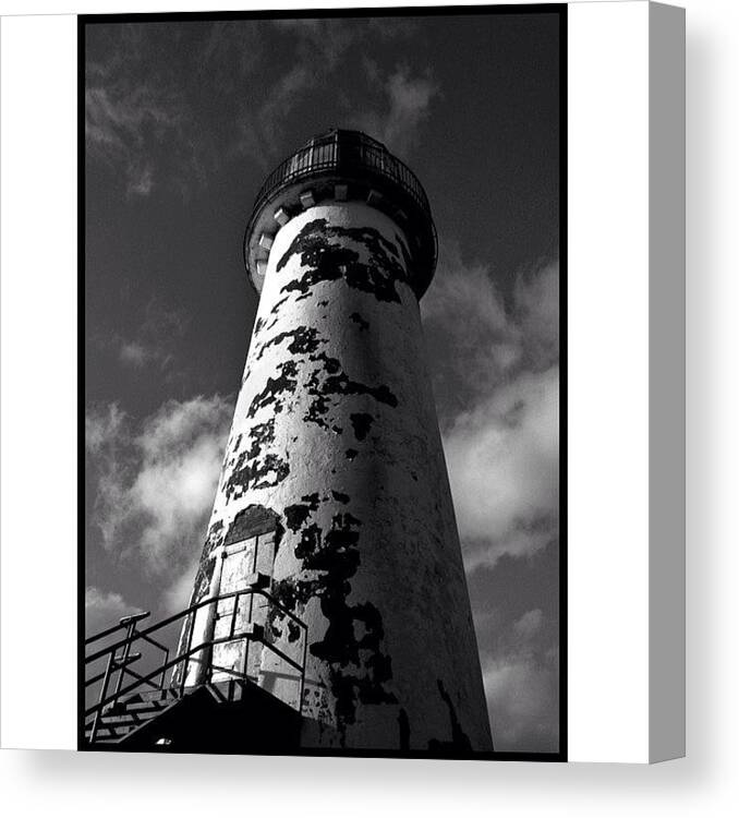 Lighthouse Canvas Print featuring the photograph Lighthouse At Talacre by Miss Wilkinson