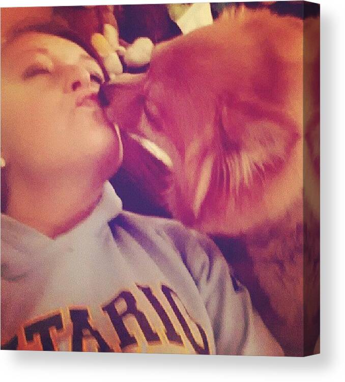 Love Canvas Print featuring the photograph I #love My #dog. #kisses #puppylove by Lexi Morelli