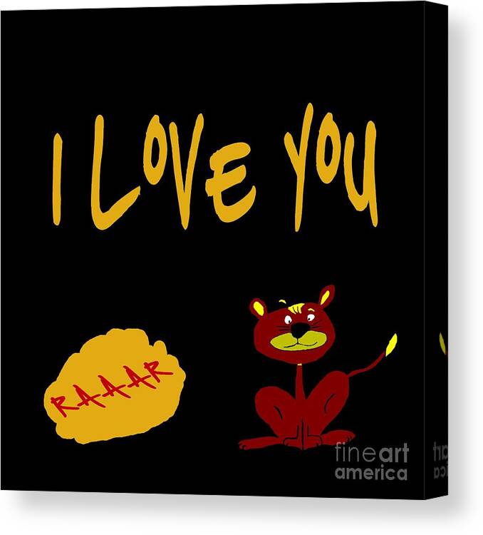 Drawings And Digital Canvas Print featuring the painting I Love You by James and Donna Daugherty