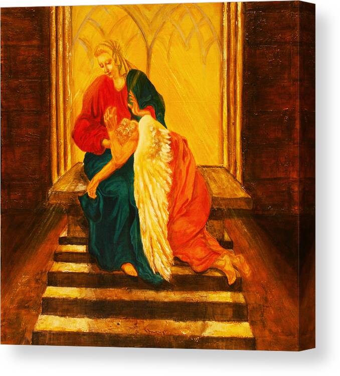 Madonna Canvas Print featuring the painting I will carry you through by Giorgio Tuscani