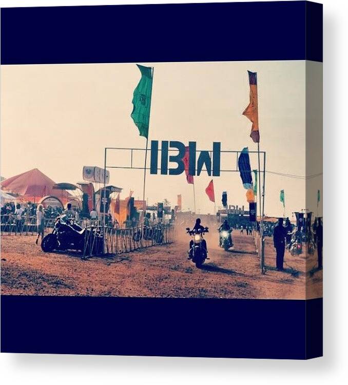 Exotic Canvas Print featuring the photograph #ibw #indiabikeweek #goa #entrance by Nawaabi Prince