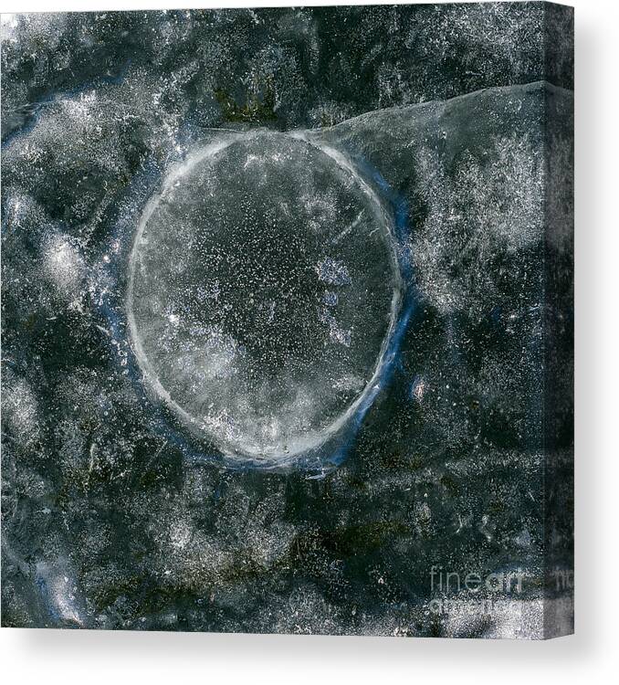 Ice Canvas Print featuring the photograph Ice Fishing Hole 15 by Steven Ralser