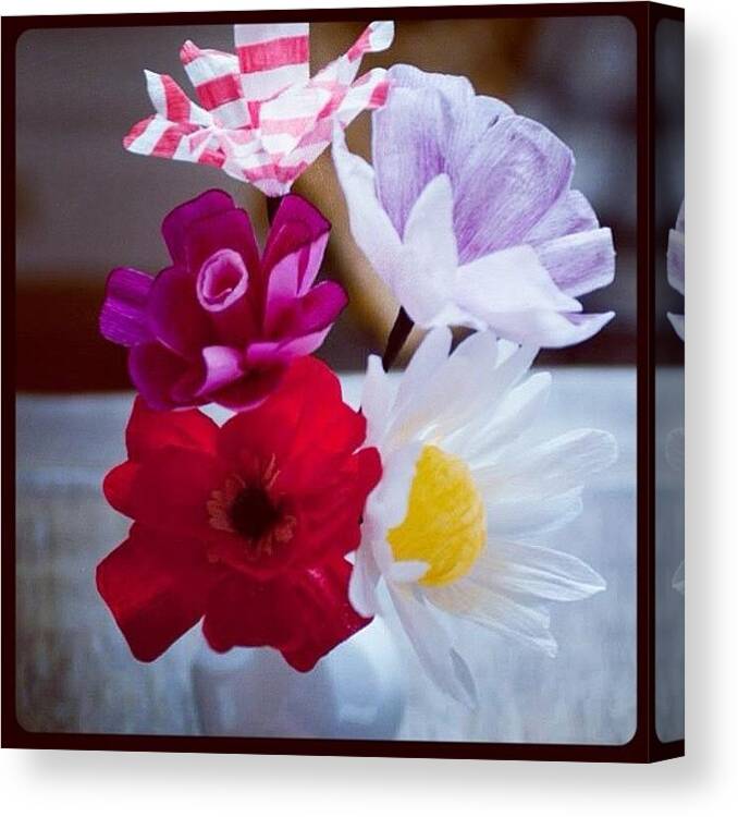  Canvas Print featuring the photograph 'if I Bought 20 Flower Bouquets A Day by Meredith Leah