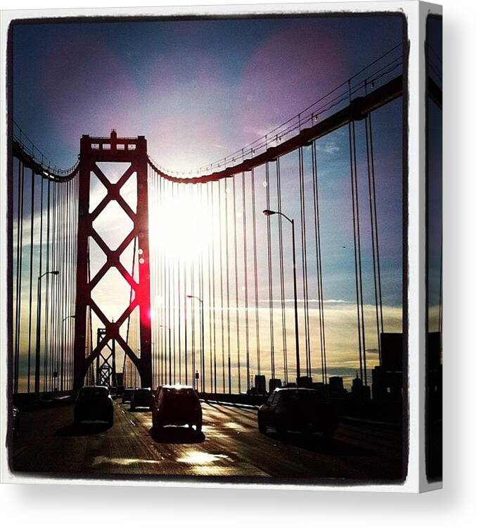  Canvas Print featuring the photograph i'm On The Bay Bridge by Amy Pirtle