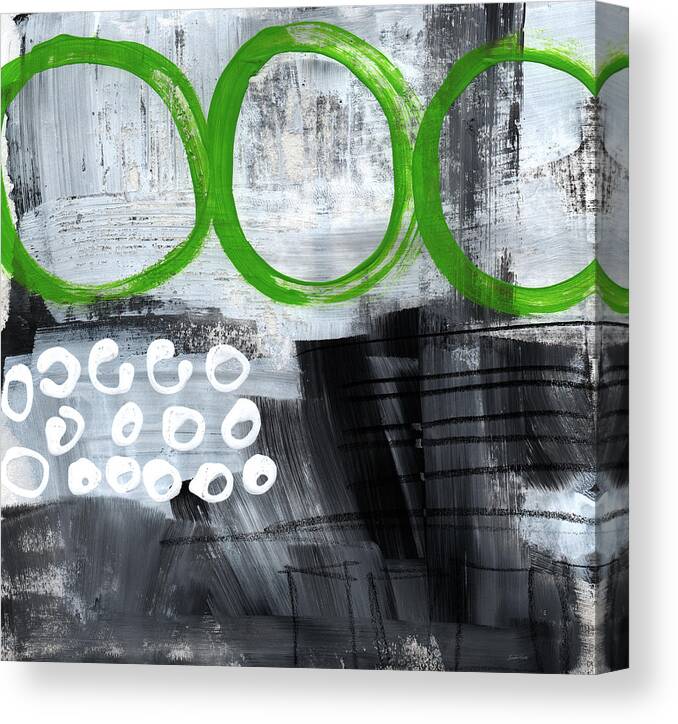 Abstract Canvas Print featuring the painting In Circles- abstract painting by Linda Woods