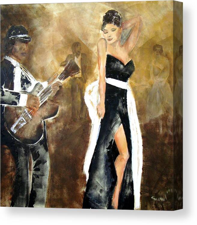 Sexy Canvas Print featuring the painting In the Spotlight by Sunel De Lange