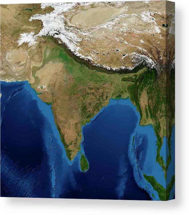 Earth Canvas Print featuring the photograph India by Nasa