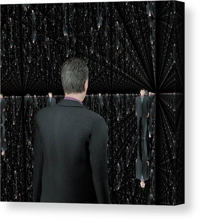 Artwork Canvas Print featuring the photograph Infinity Of Mirrors by Robert Brook/science Photo Library